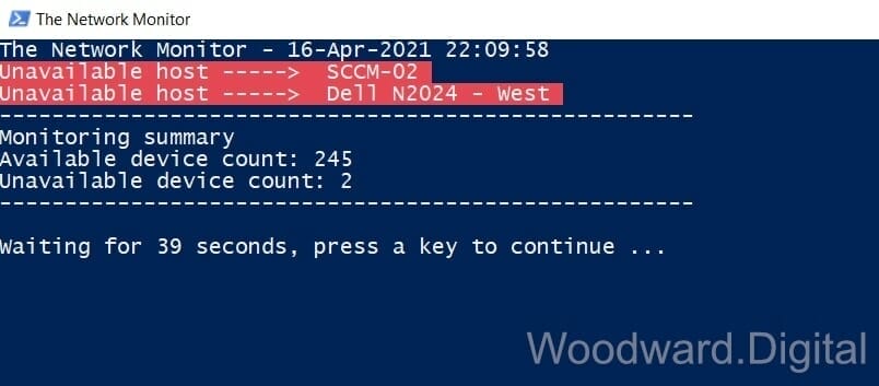Network Monitor a Network Monitoring Tool - PowerShell Ping Script